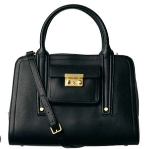 3.1 PHILLIP LIM X TARGET Pebbled Black Vegan Leather Satchel Bag Purse